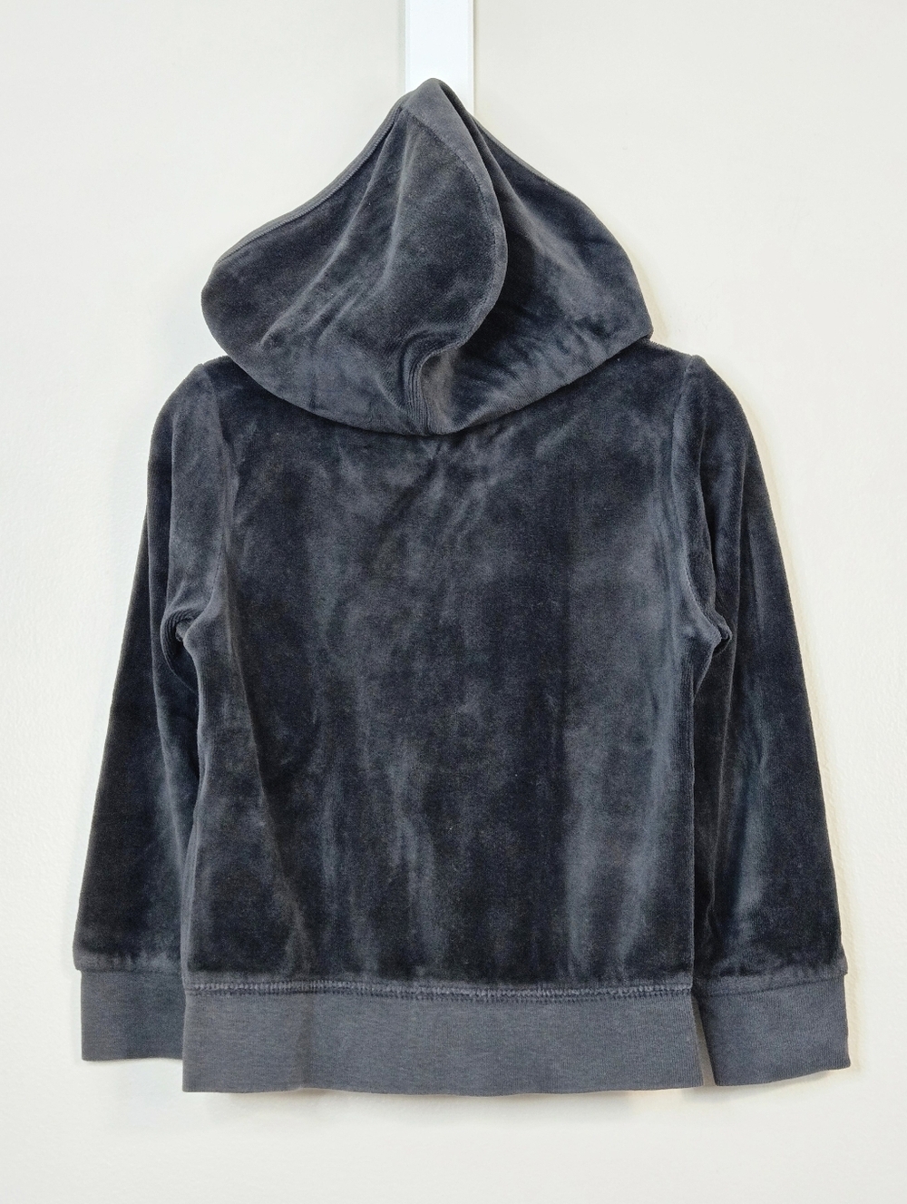 Juicy Couture Charcoal/Black Velour Zip Hoodie, Size 4 ~ EUC - Picture 5 of 7